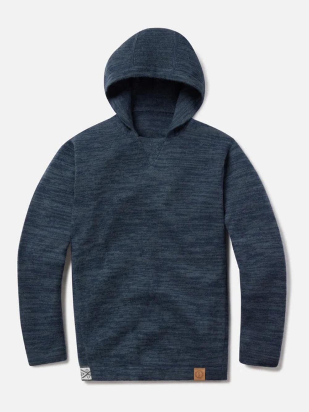 Men's Navy Knit Hoodie Sweater - Casual Pullover